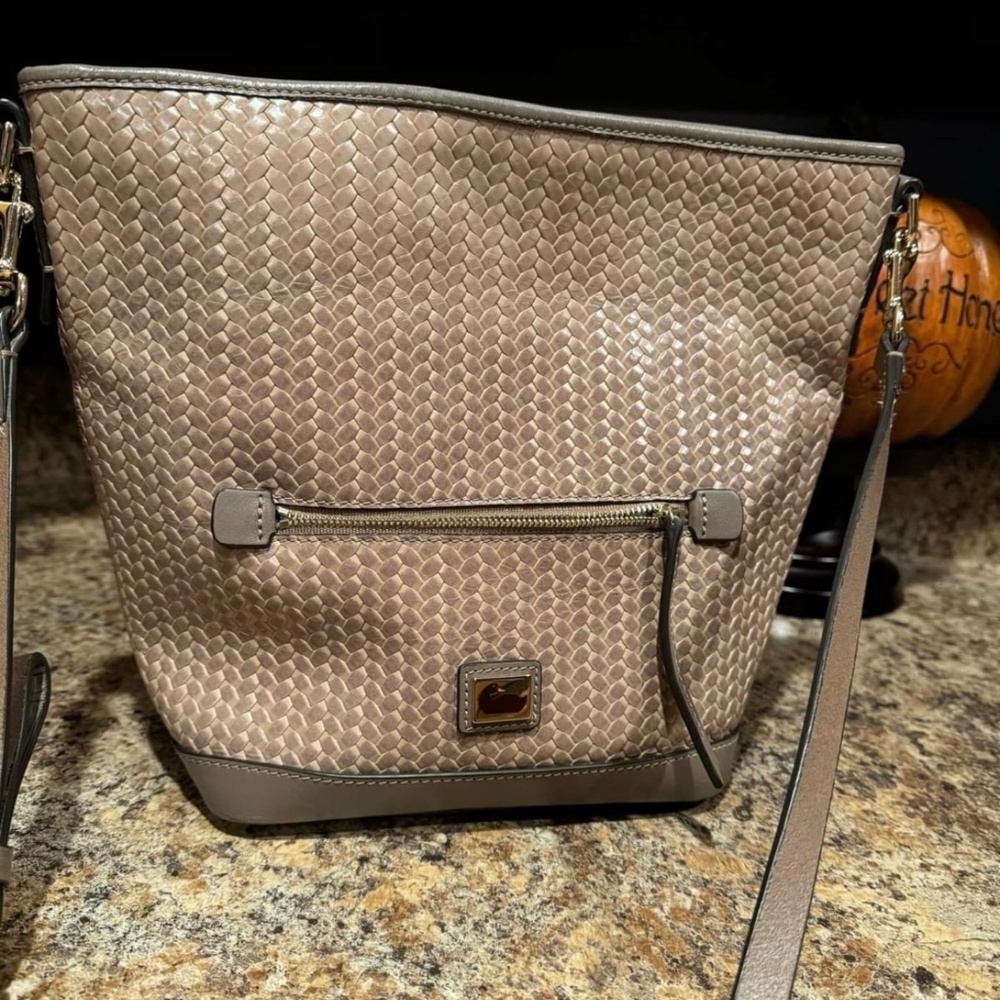 Dooney & Bourke Camden Woven Small Hobo Camel Crossbody Bag